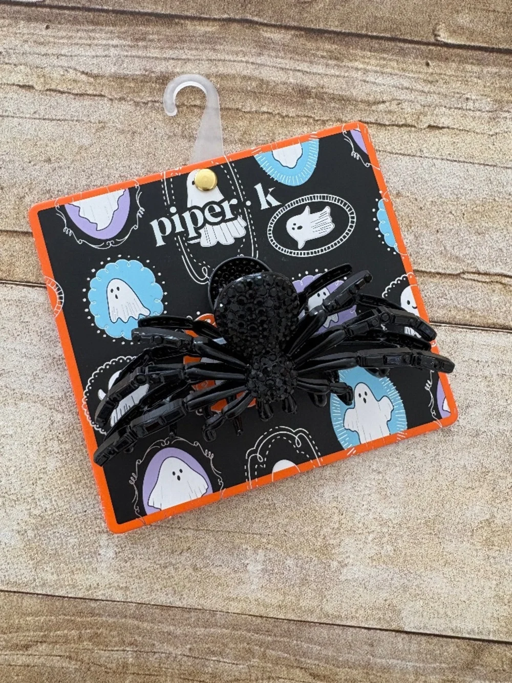Piper K Halloween Spider Hair Claw Clip Brand New on Card